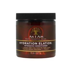 Experience intensive hair conditioning with As I Am Hydration Elation Masque. Repair, hydrate, and restore your hair naturally. Cruelty-free and organic."